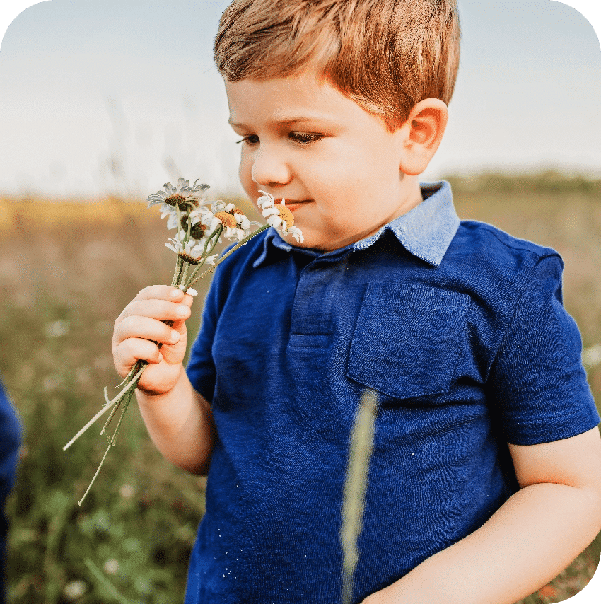 Ollie Holding Flowers